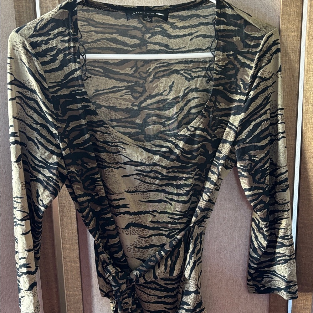 FINAL MARKDOWN Animal Print Wrap Top 8